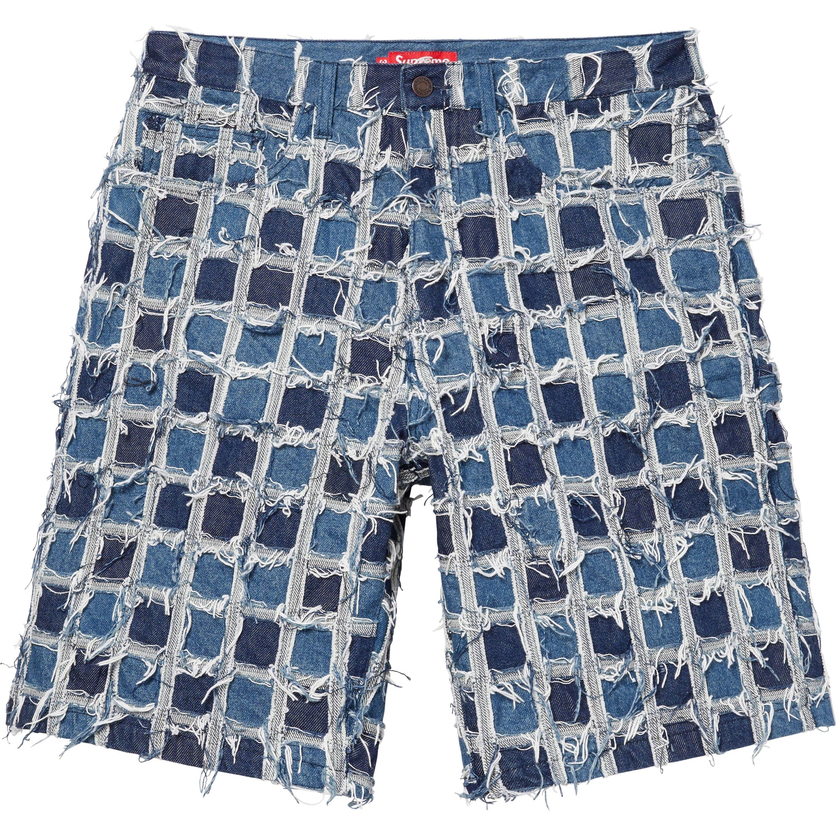 Frayed Patchwork Baggy Denim Short view 4